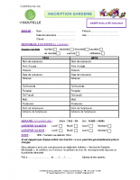 Fiche inscription garderie 2022-2023